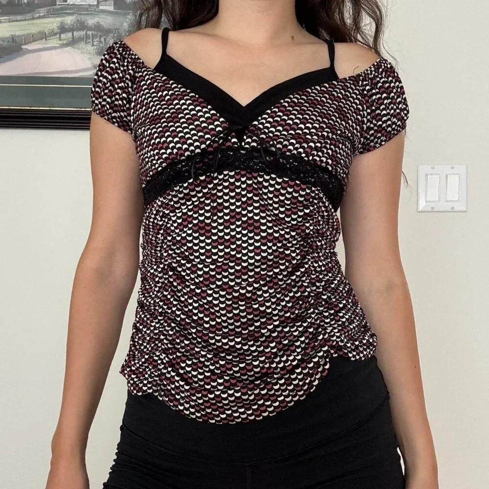 Y2K Patterned Tank Top - Picture 1 of 7